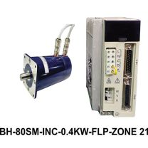 FLP ZONE 21 3 PHASE 0.4 KILOWATT AC SERVO  (80 mm Frame Size) INCLUDES MOTOR, WITH PULSE / ANALOG DRIVEN DRIVES  & 2500 INCREMENTAL OPTICAL ENCODER 