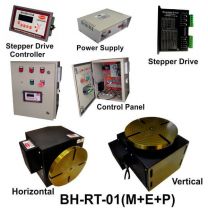 BH-RT 01 (M+E+P) ROTARY TABLE WITH HELICAL WORM GEARED BRAKE STEPPER MOTOR, STEPPER DRIVE, POWERSUPPLY, CONTROLLER & CONTROL PANEL