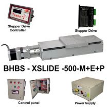 HEAVY LOAD LINEAR BALL SCREW SLIDE 500 MM WITH STEPPER MOTOR, STEPPER DRIVE, POWERSUPPLY, CONTROLLER & CONTROL PANEL